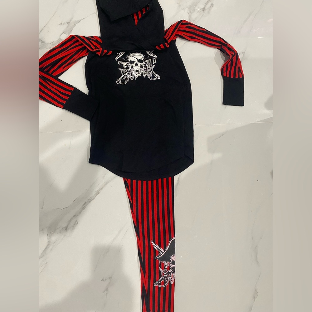 Red and Black Striped Matching Pirate Outfit